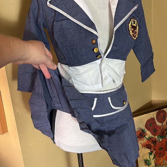 Vtg Sexy SchoolGirl Size XS/ Small Charm Schooled by Delicious Crop Blazer Skirt - Picture 3 of 16